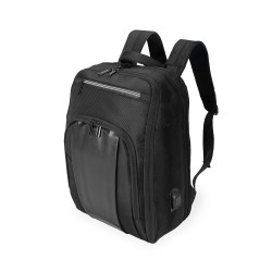 MOCHILA NYLON DETALHE COURO 