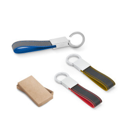 CHAVEIRO MOSQUETÃO COURO E METAL