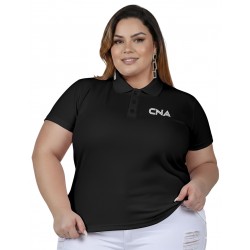PLUS SIZE CAMISA POLO FEMININA - PRETA