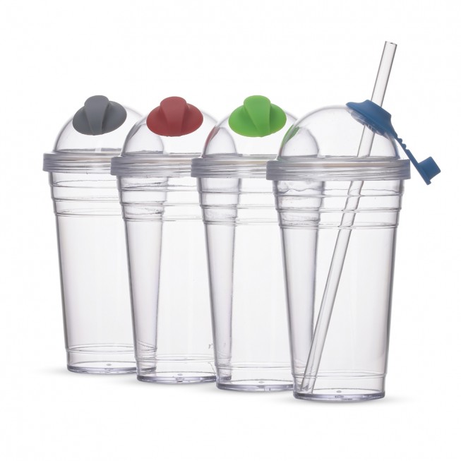 13866 COPO PLÁSTICO 480ML COM CANUDO